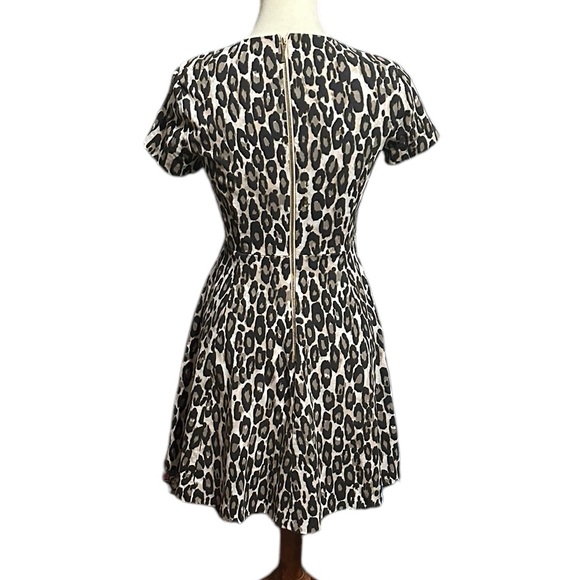 Kate Spade Brown Leopard Fit-n-Flare A-line Mini Dress Size 6 - Picture 4 of 10